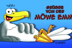 FLAPO QUER grüsse von der möwe emma BLAU
