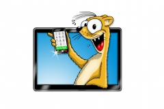 Wiesel mit Monitor und Handy überarbeitet 5 teilabgelegt