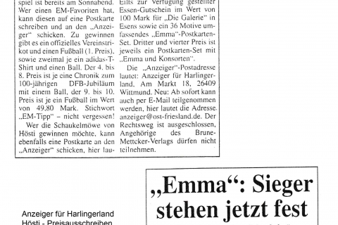 Anzeiger für Harlingerland Hösti Preisausschreiben 06 2000
