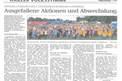 Harzer Volksstimme Freitag 18 07 2010