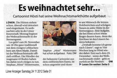 Lüner Anzeiger Samstag 24 11 2012Seite 01