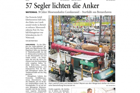 Nordwestzeitung NWZ Wattensail Carolinensiel Montag 14.08.2017 Seite 30