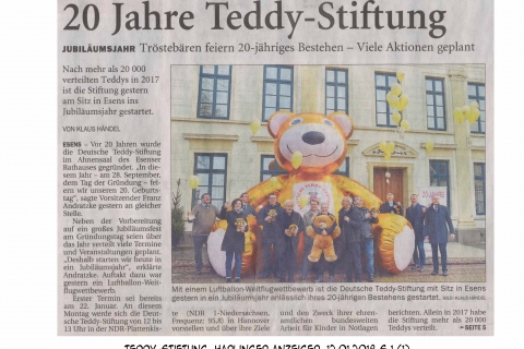 Teddy-Stiftung Harlinger Anzeiger 12012018 S 1 1