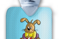 kinderflasche frei hellblau Hase sitzend struktur abg
