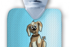kinderflasche frei hellblau Hund struktur abg